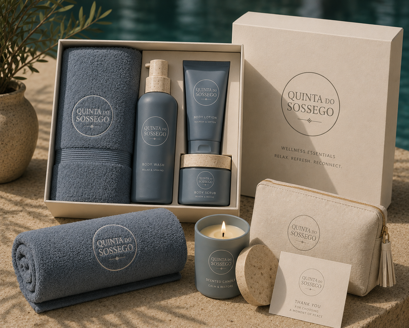 Quinta do Sossego wellness essentials packaging
